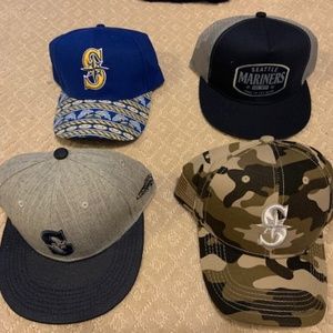 LOT OF 4 NEW SEATTLE MARINERS BASEBALL CAPS SGA